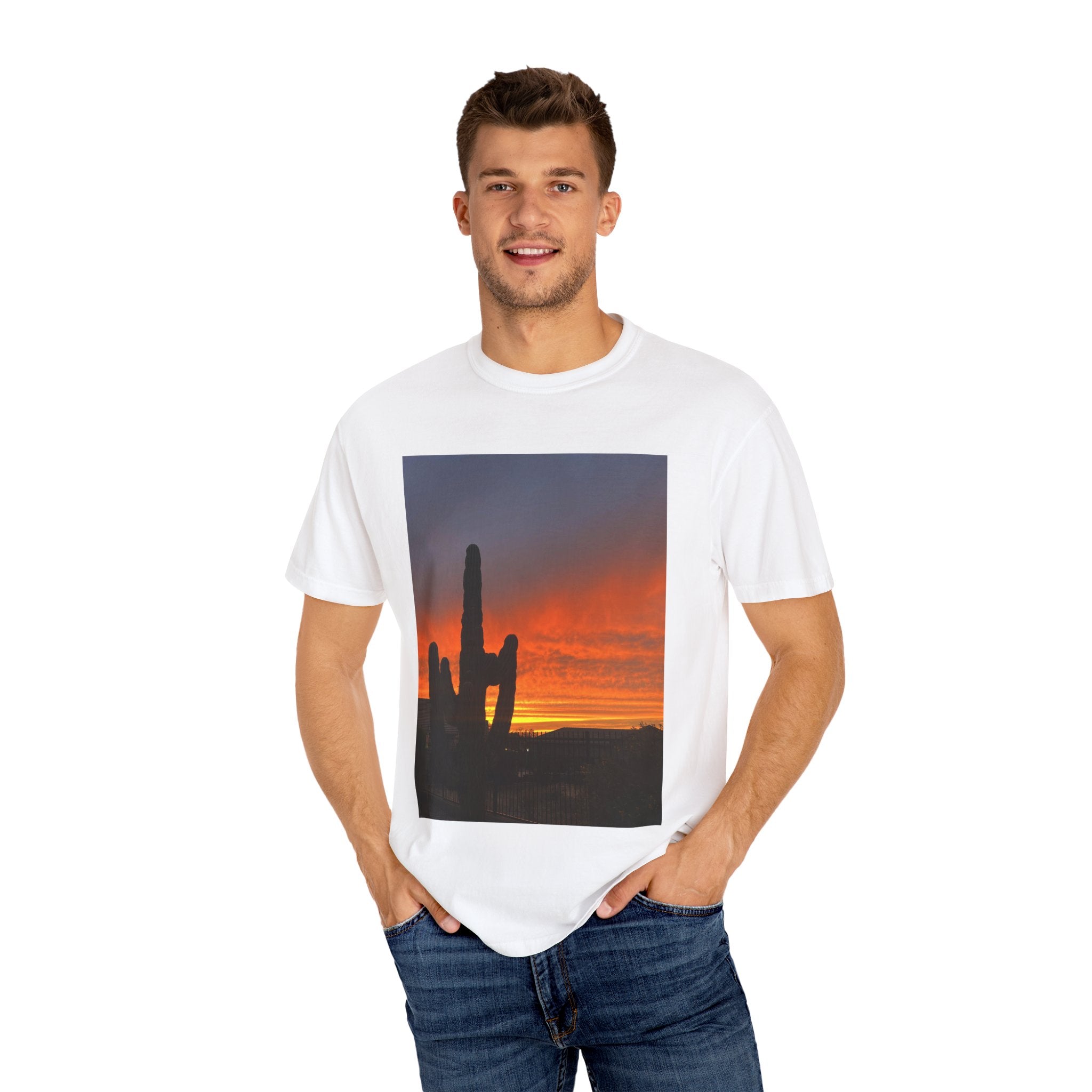 Desert Cactus Sunset T-Shirt, White